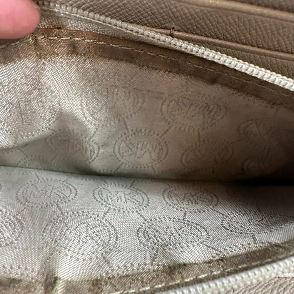 AUC Michael Kors Snake Skin Leather Zip Wallet Gold Tone Hardware Clutch MK